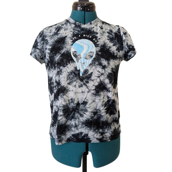 A.LAB Tie-Dye Have A Nice Day Alien Graphic T-Shirt Soft Short Sleeve Medium - Picture 1 of 8